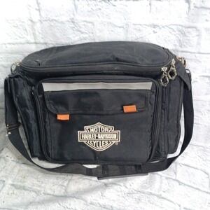 Harley Davidson Black Insulated Travel Cooler Bag Soft Picnic Case 17x12x5